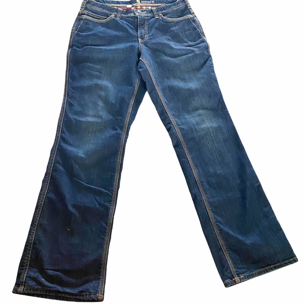 Carhartt relaxed fit lined jeans size 10 blue